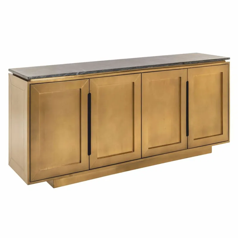 Casa Padrino Luxury Sideboard with 4 Doors and Marble Top Gold / Black 184 cm Aktuell