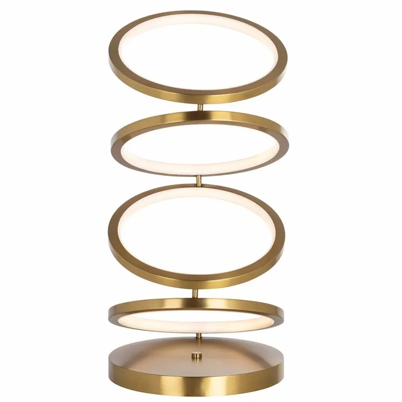 Casa Padrino Luxury LED Table Lamp Gold Ø 25 x H. 53 cm - Round Desk Lamp Echt