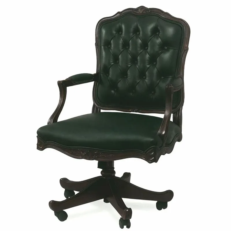 Casa Padrino luxury baroque desk chair dark green / dark brown - Made in Italy Kracherpreis