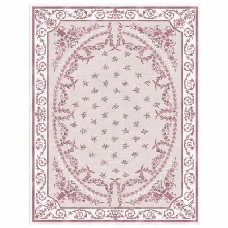 Letzte Chance Casa Padrino Luxury Baroque Living Room Carpet Pink / White - Various Sizes
