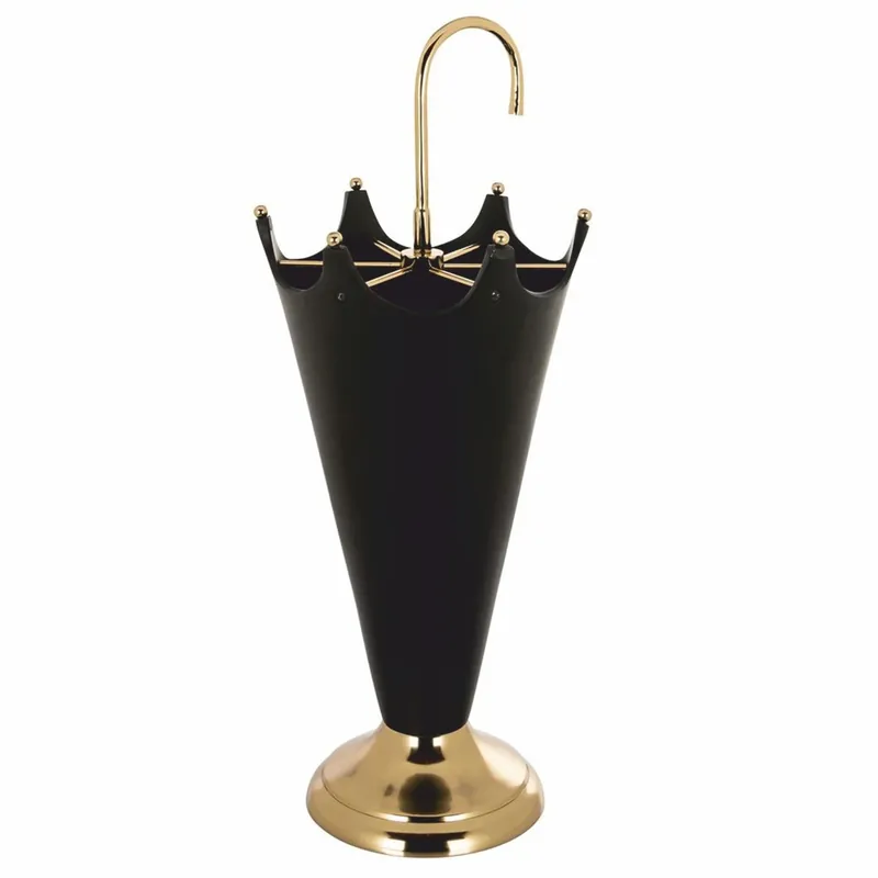 Markenware Casa Padrino Luxury Umbrella Stand Black / Gold H. 66 cm - Luxury Accessories