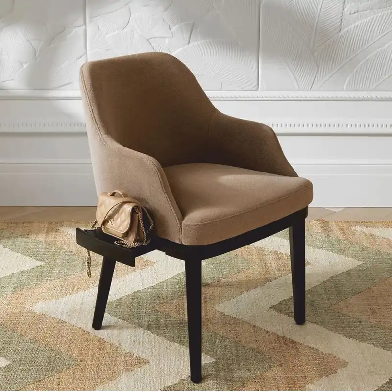 Casa Padrino Luxury Dining Chair with Armrests Brown / Black H. 79 cm Preisreduziert