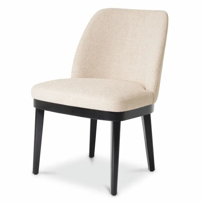 Casa Padrino Luxury Dining Chair Natural / Black H. 79 cm - Dining Room Furniture Markenware