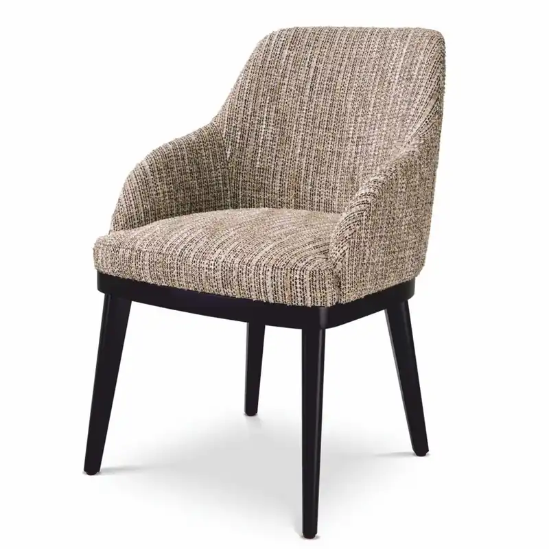 Jetzt Bestellen Casa Padrino Luxury Dining Chair with Armrests Beige / Black H. 79 cm - Dining Room Furniture