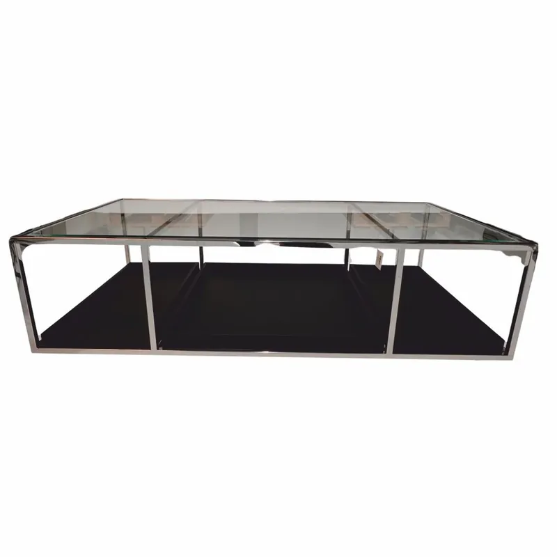 Geprüft Casa Padrino Luxury Coffee Table Silver / Black 160 cm - Living Room Furniture