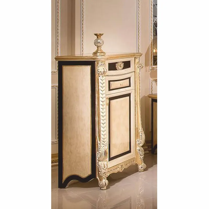 Casa Padrino Luxury Baroque Chest of Drawers White / Beige / Black / Gold H. 124 cm - Baroque Furniture Heißes Angebot