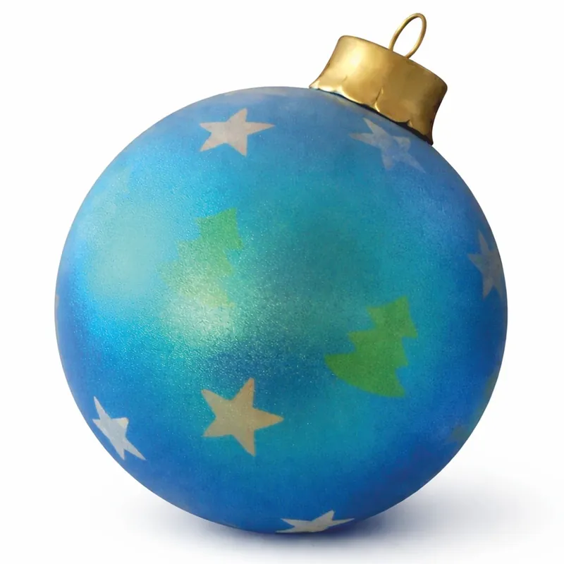 Casa Padrino XXL Decorative Christmas Tree Bauble Blue / Gold Ø 70 x H. 90 cm - Christmas Decoration Abverkauf