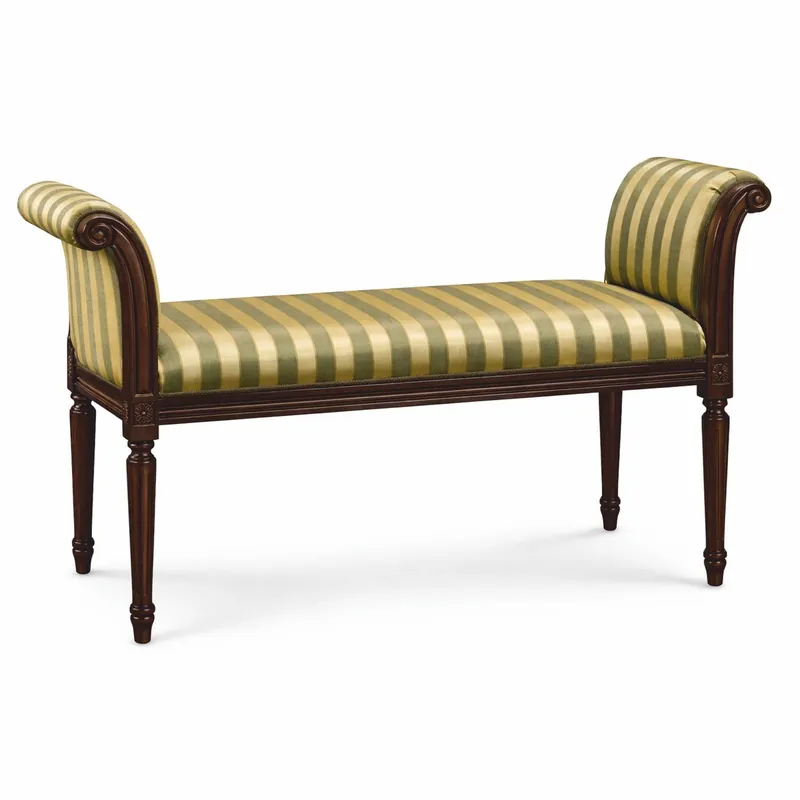 Casa Padrino Luxury Baroque Bench Gold / Green / Dark Brown 115 cm - Baroque Furniture Preisknaller