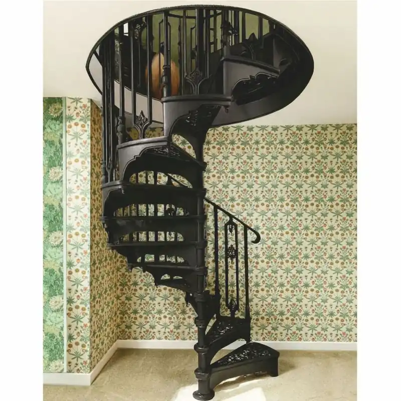 Kracherpreis Casa Padrino Baroque Spiral Staircase with Railing Right Side Black H. 240 cm
