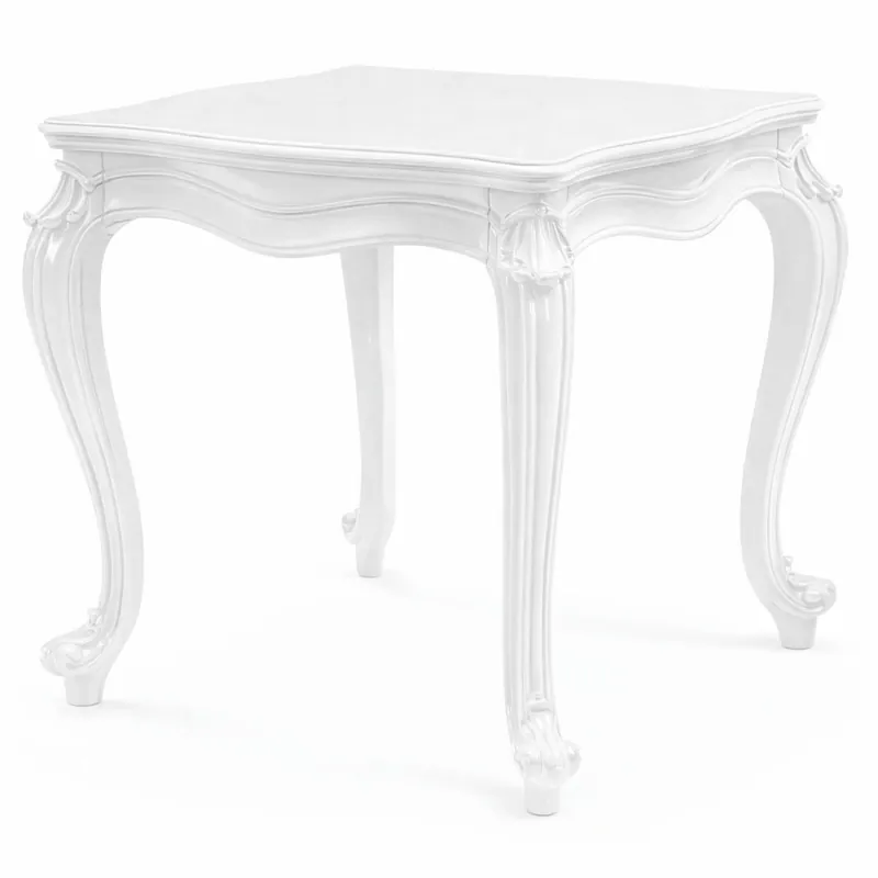 Preisknaller Casa Padrino Luxury Baroque Solid Wood Side Table White H. 60 cm - Baroque Furniture