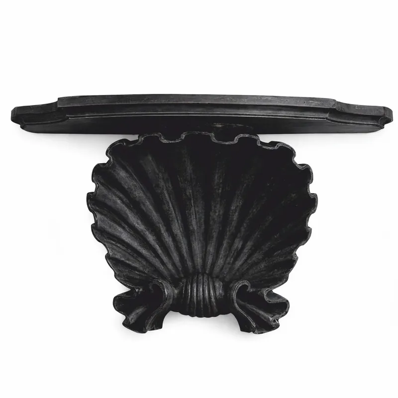Sonderaktion Casa Padrino Luxury Baroque Wall Console Antique Black - Wall Decor - Made in Italy