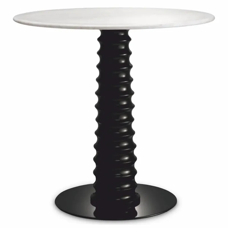 Neu Im Sortiment Casa Padrino Luxury Dining Table Black / White Ø 80 x H. 77 cm - Dining Room Furniture