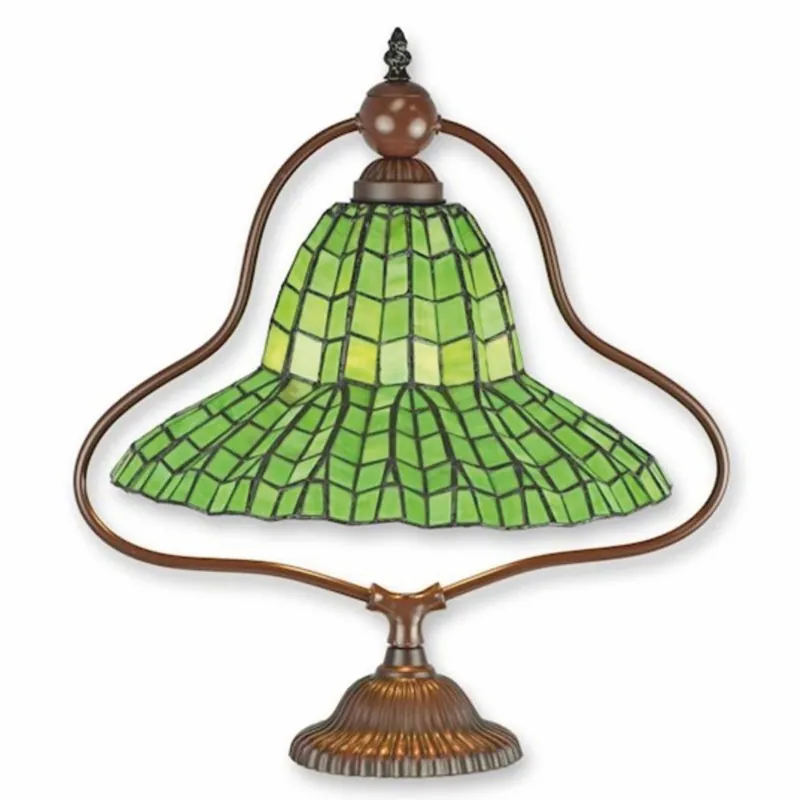 Casa Padrino Art Nouveau Tiffany Table Lamp Green / Brown H. 47.5 cm - Tiffany Lights Ausverkauf