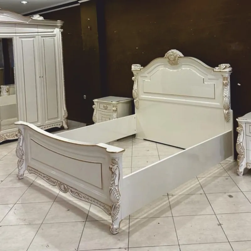 Casa Padrino Luxury Baroque Double Bed White / Gold - Baroque Bedroom & Hotel Furniture Nur Heute