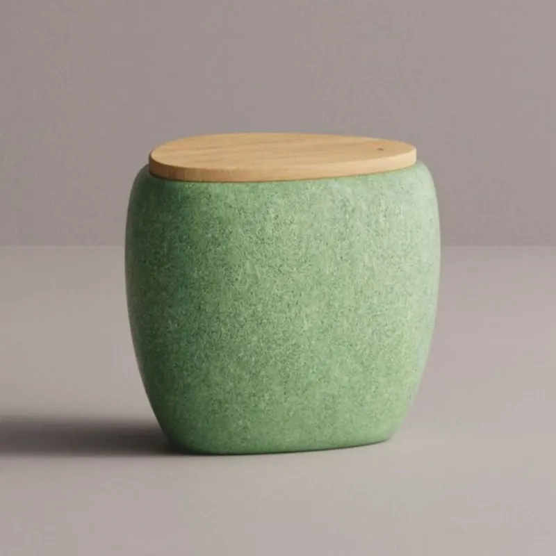 Casa Padrino luxury stool green / natural 55 x 48 x H. 47 cm - Concrete furniture Versand Am Gleichen Tag