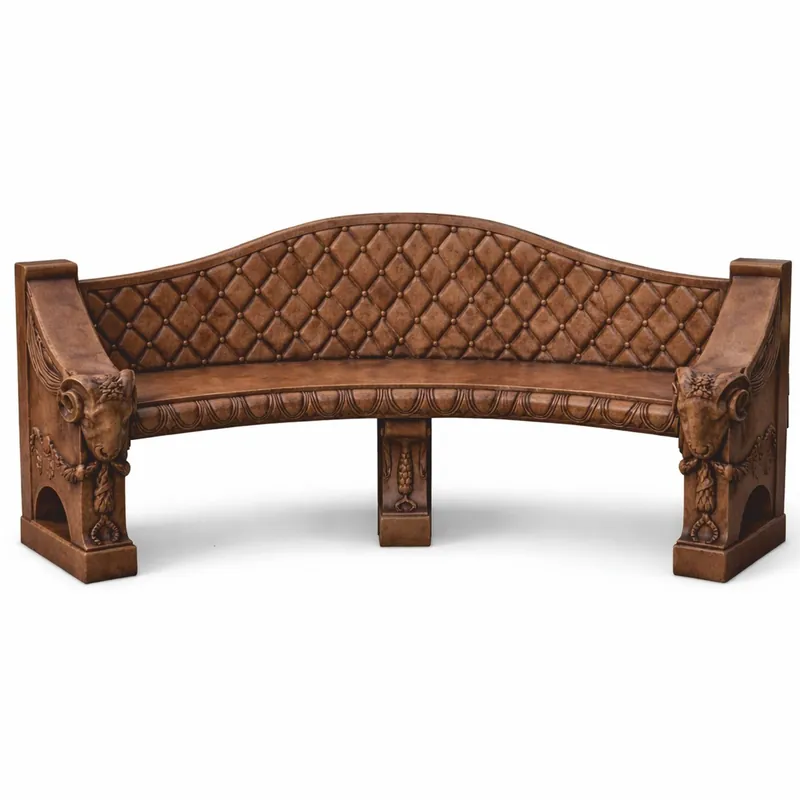 Preisknaller Casa Padrino baroque concrete garden bench brown 196 cm - Baroque garden & patio furniture