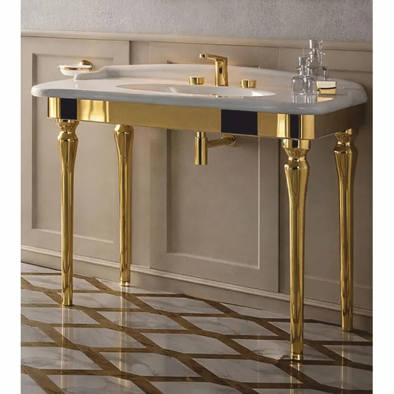 Preis Gesenkt Casa Padrino Luxury Art Nouveau Vanity Unit White / Gold - Bathroom Furniture - Made in Italy