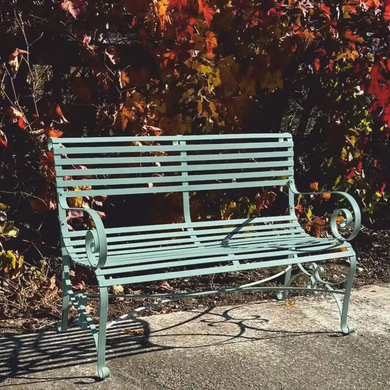Sonderangebot Casa Padrino Art Nouveau Wrought Iron Garden Bench Mint Green 120 cm - Garden Furniture