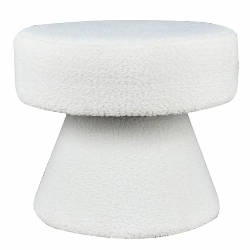 Casa Padrino Stool White Ø 52 x H. 46 cm - Round Living Room Ottoman Letzte Chance