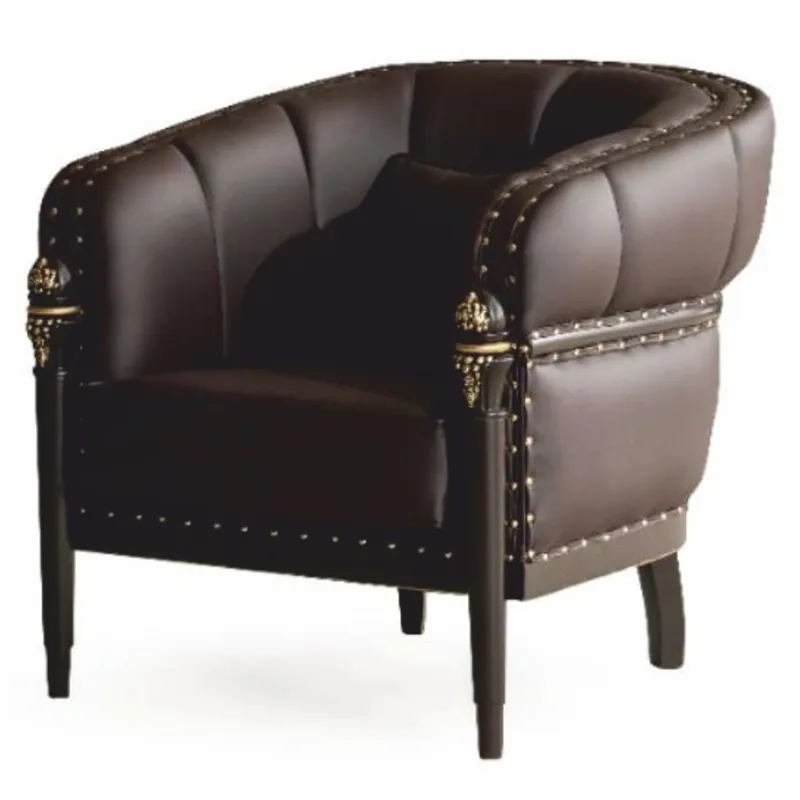 Begrenztes Angebot Casa Padrino Luxury Baroque Faux Leather Armchair Dark Brown / Gold - Baroque Style Furniture