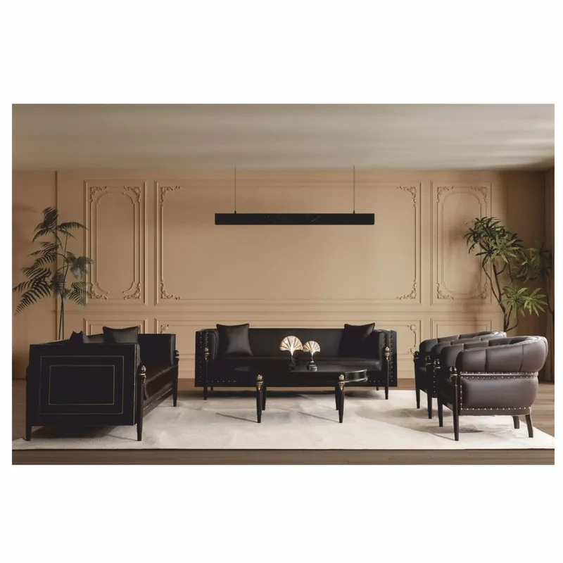 Sichere Zahlung Casa Padrino Luxury Baroque Living Room Set Dark Brown / Gold - Baroque Style Furniture