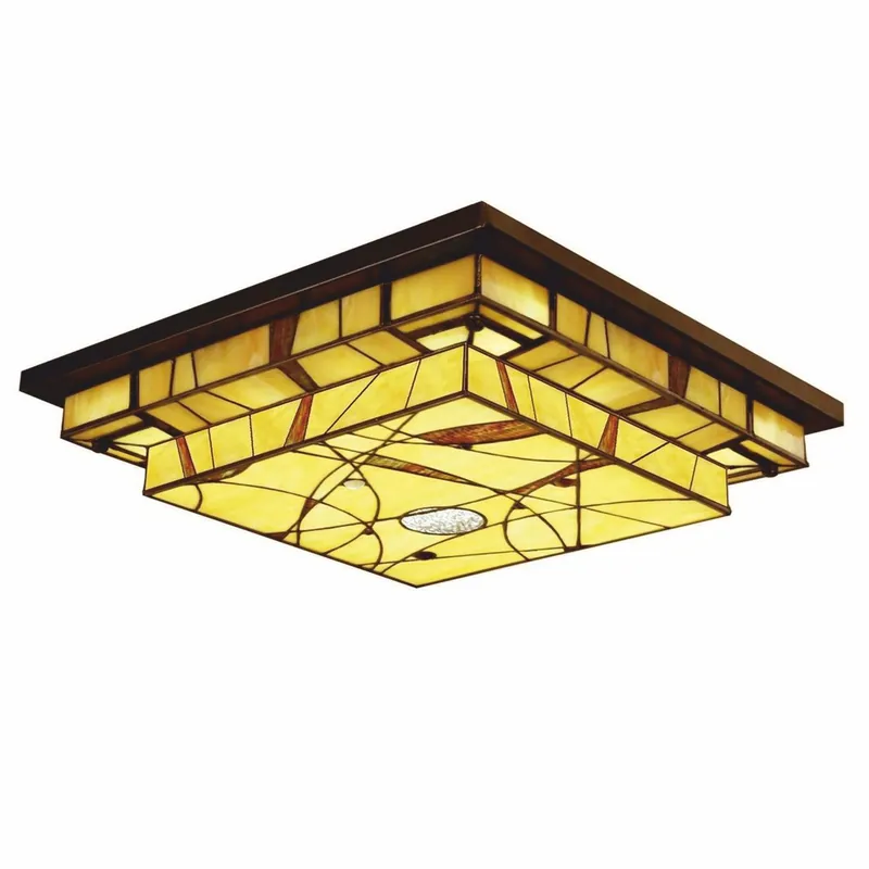 Beliebt Casa Padrino Art Deco Tiffany Ceiling Light Yellow / Brown 50 cm - Tiffany Lighting