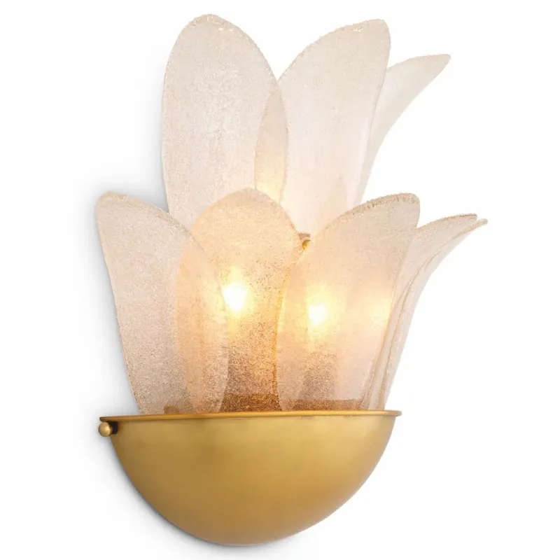 Ausverkauf Casa Padrino Luxury Wall Light Antique Brass / Light Gray H. 40 cm - Luxury Lighting