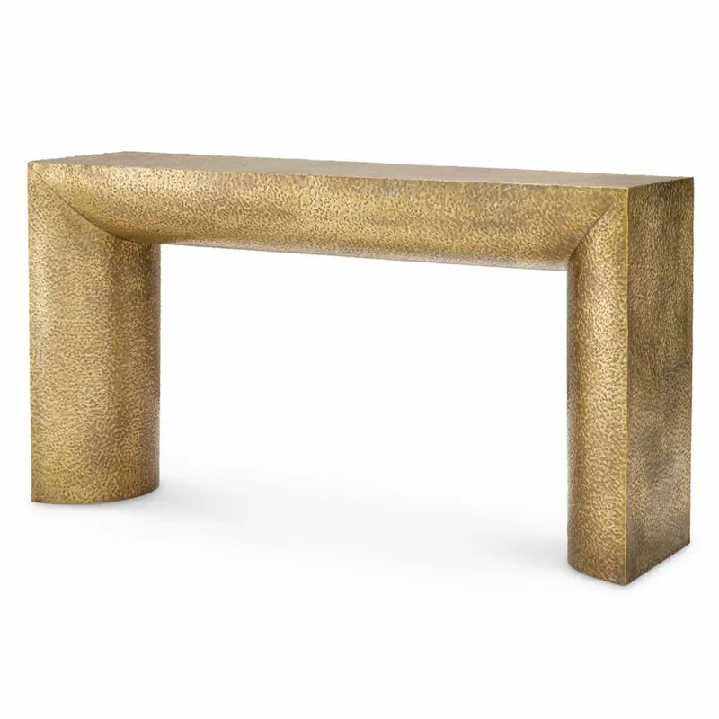Preisknaller Casa Padrino Luxury Stainless Steel Console Table Vintage Brass 140 cm - Stainless Steel Furniture