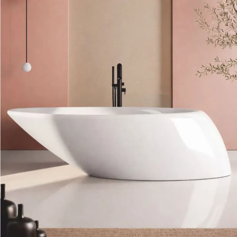 Abverkauf Casa Padrino Freestanding Luxury Bathtub High Gloss White 205 cm - Made in Italy
