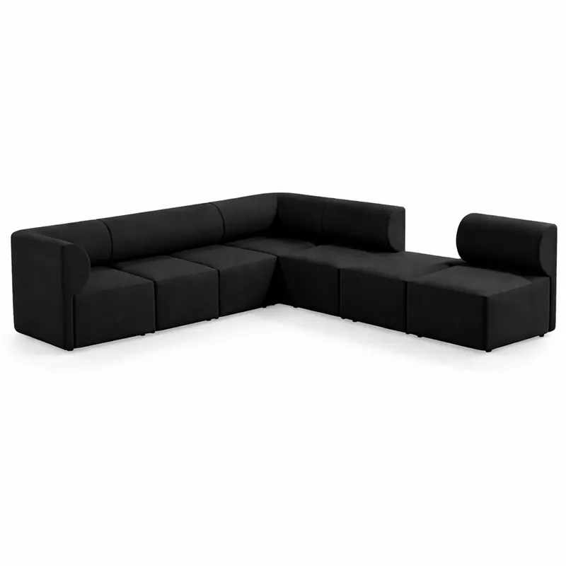 Casa Padrino Luxury Corner Sofa Black 360 x 360 cm - Modular Living Room Sofa Preis Gesenkt