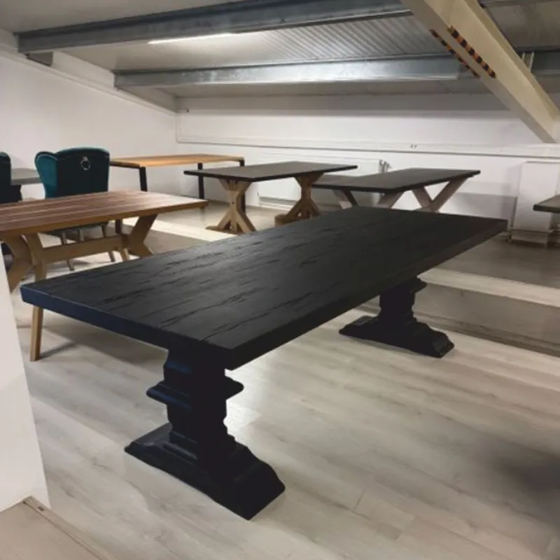 Casa Padrino Country Style Dining Table Black 240 cm - Rustic Dining Room Furniture Nur Heute