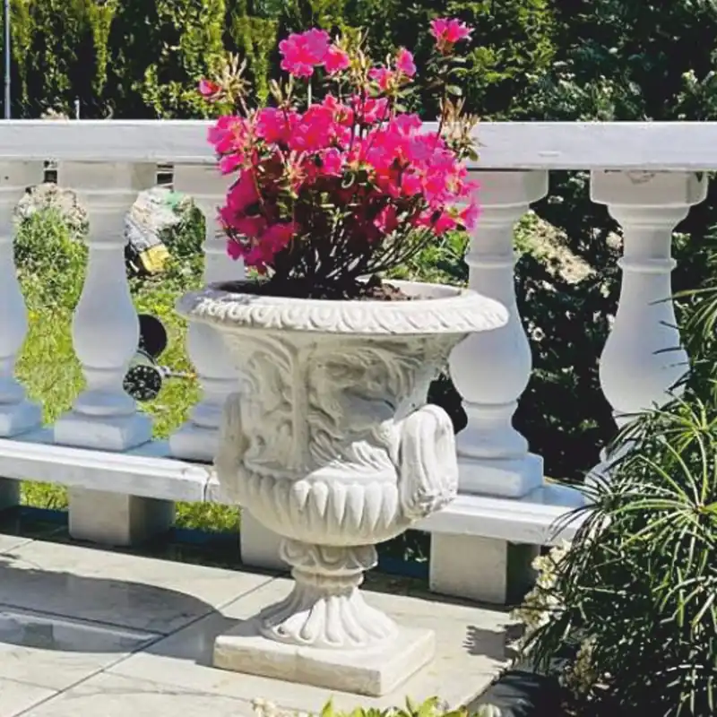 Jetzt Kaufen Casa Padrino Baroque Garden Flower Pot White H. 58 cm - Baroque Style Garden Decor