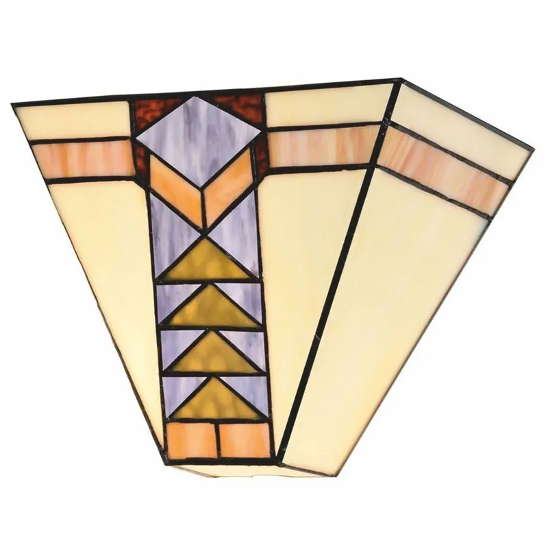 Direktkauf Casa Padrino Art Deco Tiffany Wall Lamp White / Multicolor 25 x H. 20 cm - Tiffany Lighting