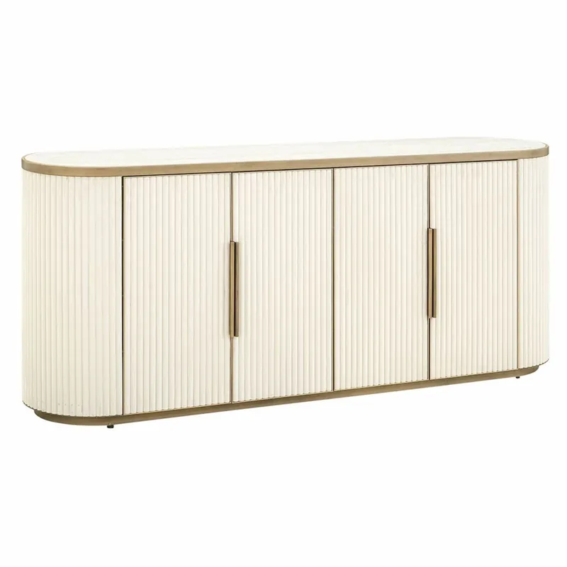 Casa Padrino Luxury Sideboard with 4 Doors and Ceramic Top White / Brass 192 cm Günstig