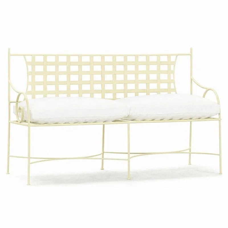 Casa Padrino luxury Art Nouveau wrought iron garden bench cream / white 160 cm Heißes Angebot