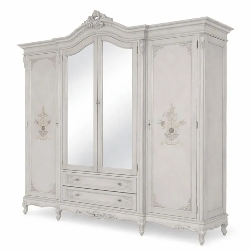 Angebot Casa Padrino Luxury Baroque Bedroom Wardrobe Light Gray 260 cm - Baroque Bedroom Furniture