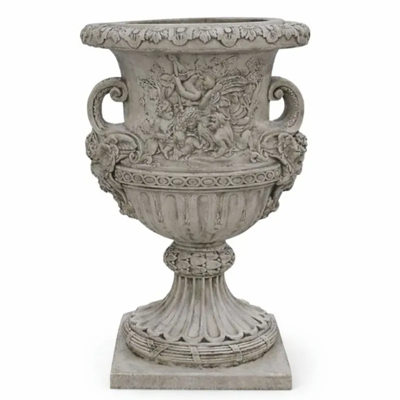Casa Padrino luxury baroque flower pot antique gray Ø 85 x H. 140 cm - Made in Italy Finale Aktion
