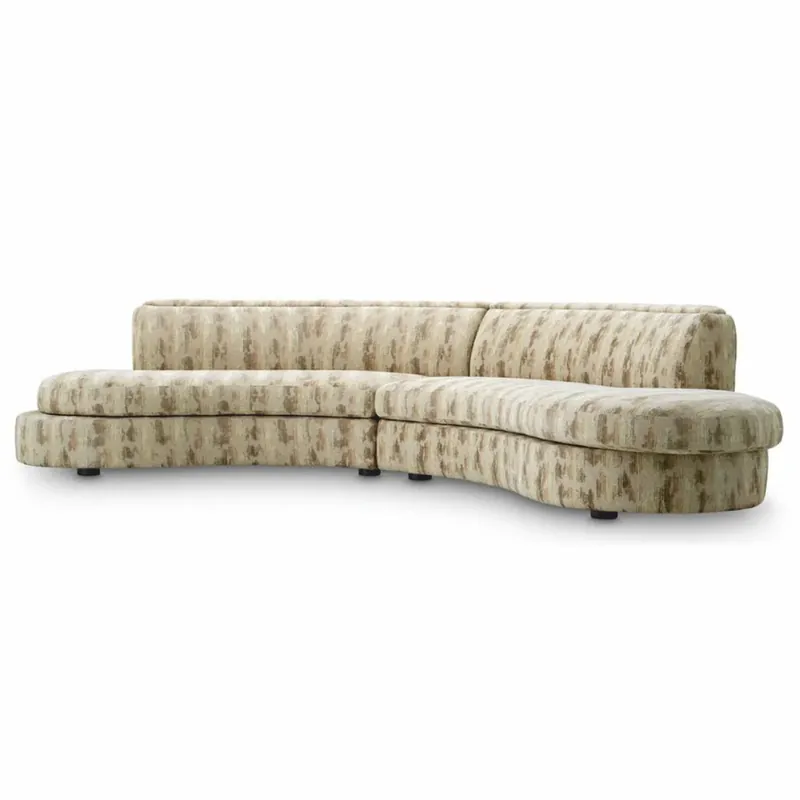 Casa Padrino Luxury Sofa Sand / Black 376 cm - Luxury Hotel Furniture Markenware