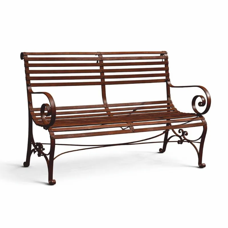 Solange Der Vorrat Reicht Casa Padrino Art Nouveau Wrought Iron Garden Bench Rust 120 cm - Garden Furniture