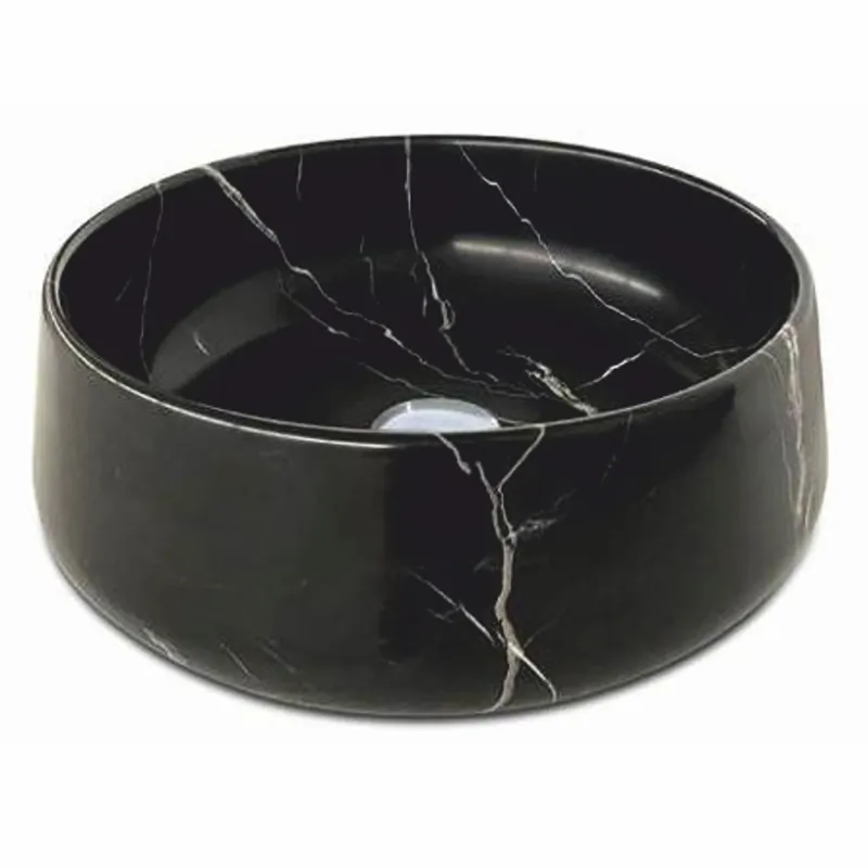 Casa Padrino Luxury Marble Washbasin Bowl Black Ø 42 cm - Marble Bathroom Accessories Markenprodukt