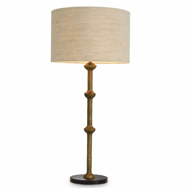 Casa Padrino luxury table lamp vintage brass / black / beige H. 85 cm Sonderangebot