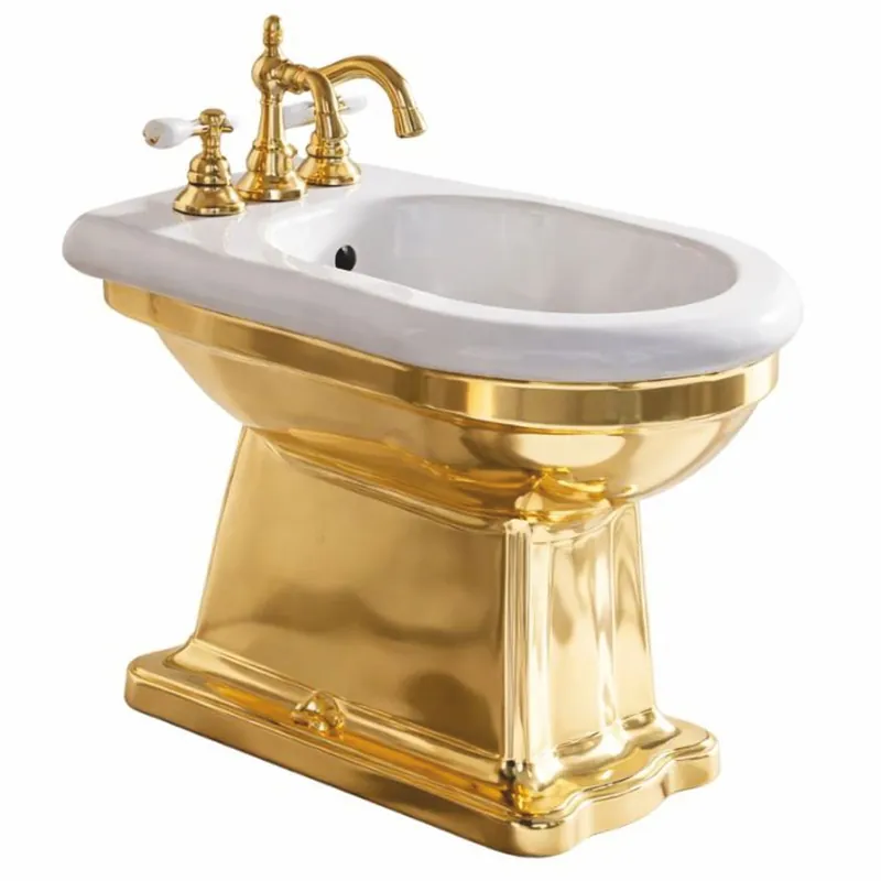 Casa Padrino Luxury Art Nouveau Bidet White / Gold - Bathroom Accessories - Made in Italy Direkt Vom Hersteller