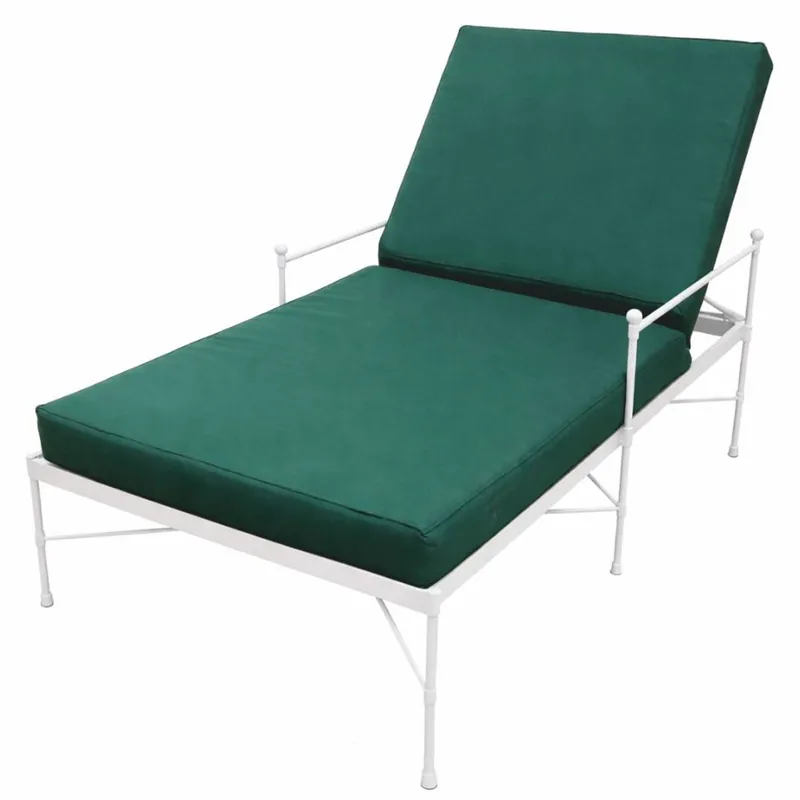 Casa Padrino Luxury Art Nouveau Garden Lounger White / Green 190 cm - Hotel & Garden Furniture Abverkauf