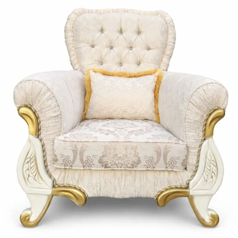 Casa Padrino Luxury Baroque Armchair Cream / Gold - Magnificent Baroque Furniture Finale Aktion