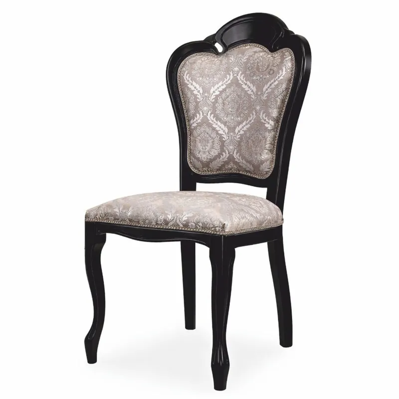 Casa Padrino Luxury Baroque Dining Chair Gray / Black H. 107 cm - Baroque Dining Room Furniture Preiswert