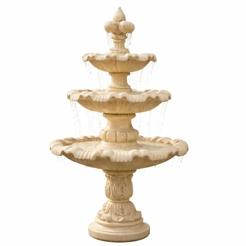 Neuheit Casa Padrino baroque fountain lily beige Ø 130 x H. 209 cm - Magnificent garden fountain