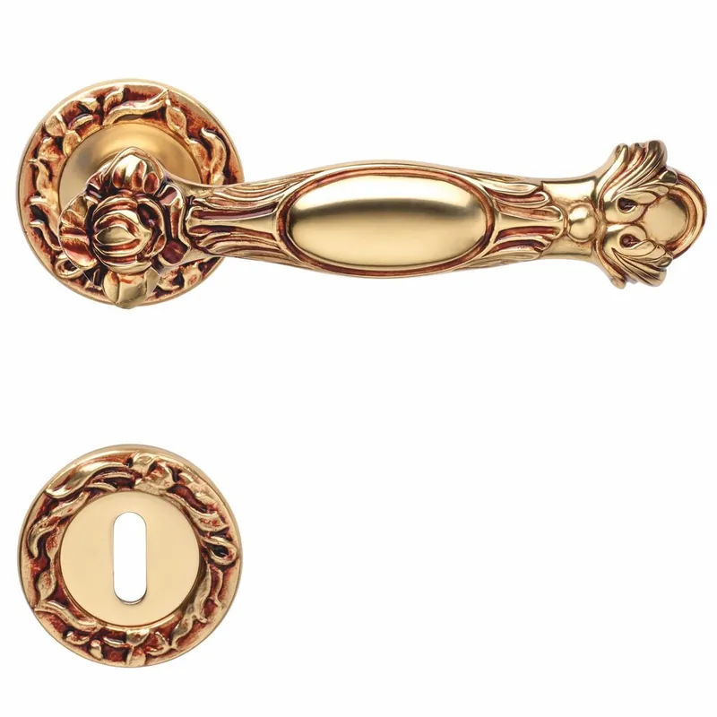 Casa Padrino Baroque Door Handle Set French Gold 15.2 x H. 7 cm - Made in Italy Schneller Versand