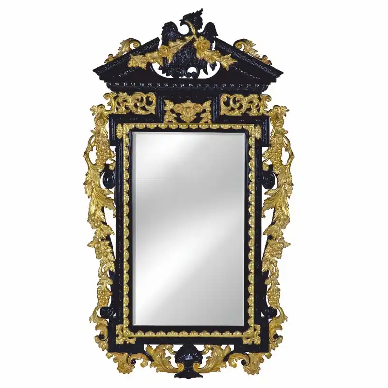 Casa Padrino luxury baroque mirror black / gold H. 178 cm - Baroque style furniture Direkt Vom Hersteller