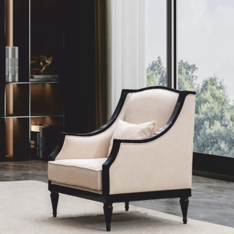 Bestpreis Casa Padrino Luxury Baroque Living Room Armchair Beige / Black - Baroque Style Furniture