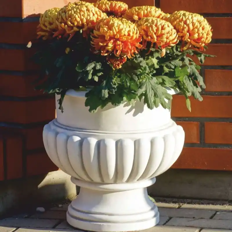 Expressversand Casa Padrino Baroque Flower Pot White H. 41 cm - Baroque Style Garden Decor